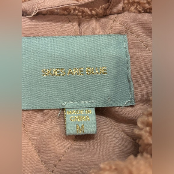 Skies are blue Sherpa Teddy jacket pinks medium women’s fall - Picture 5 of 5